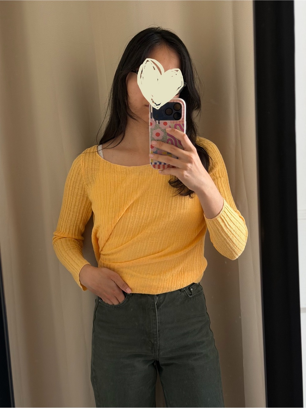 EILEEN FISHER vintage Organic 100% Linen Ribbed Sweater, creamsicle orange, XS - Picture 5 of 6